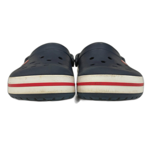 Adult Unisex Navy Crocs Clogs with White & Red Accents on Sole Size 6W / 4M - Picture 6 of 15